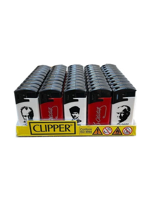 CLİPPER MİNİ MANYETOLU ÇAKMAK 50 ADET ATATÜRK DESENLİ