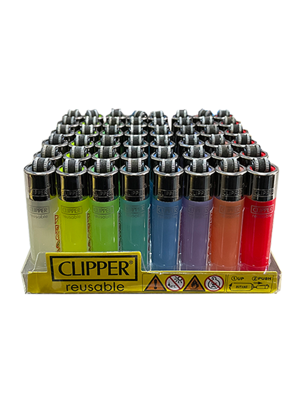 Clipper Mikro Şeffaf taşlı Çakmak 48 adet