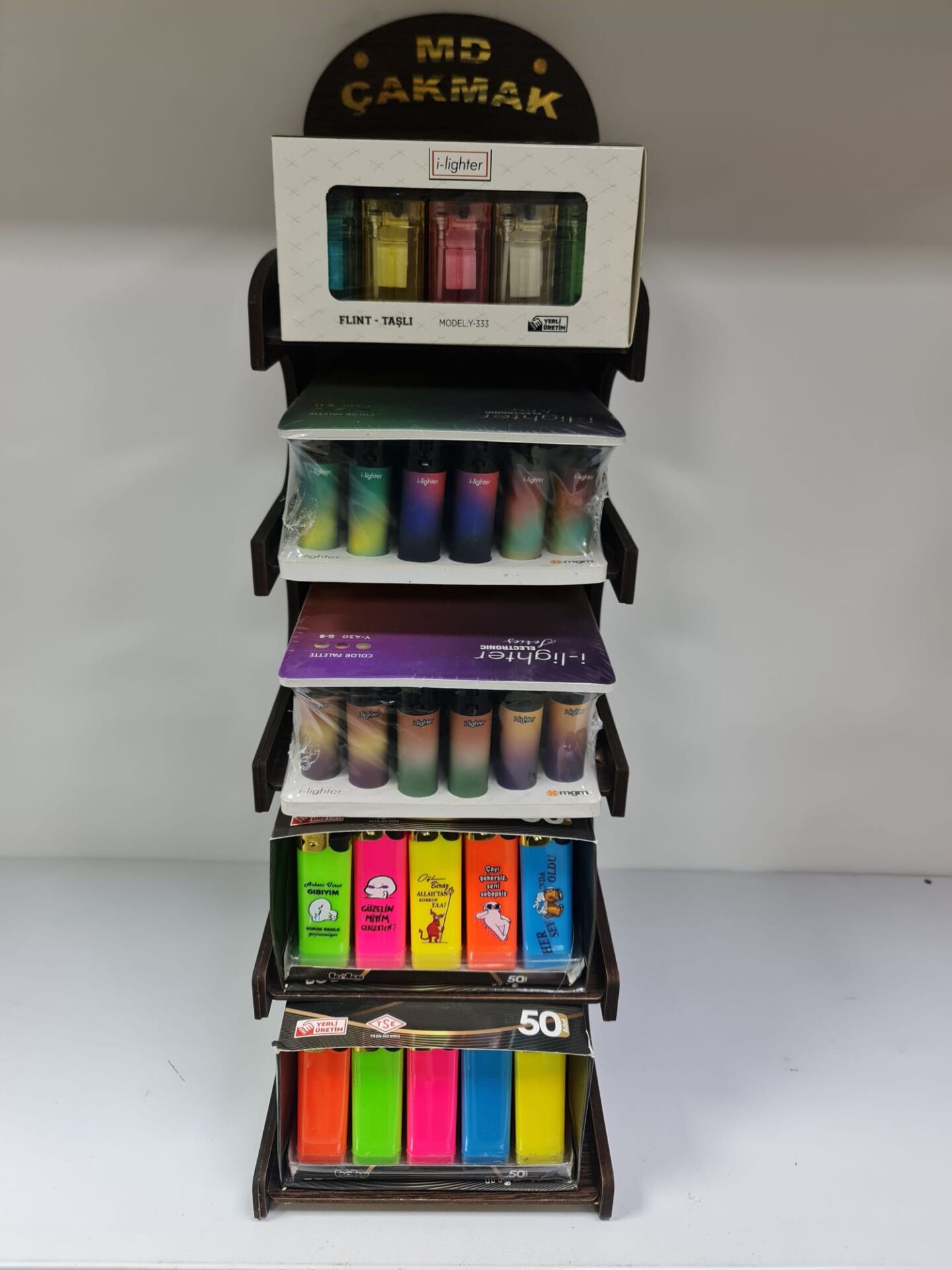 5 katlı 5 paket çakmak stand